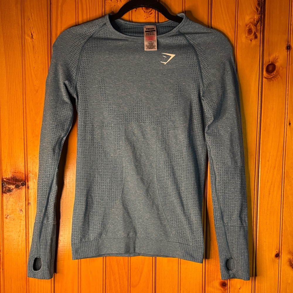 Gymshark Teal Long Sleeve Compression Shirt